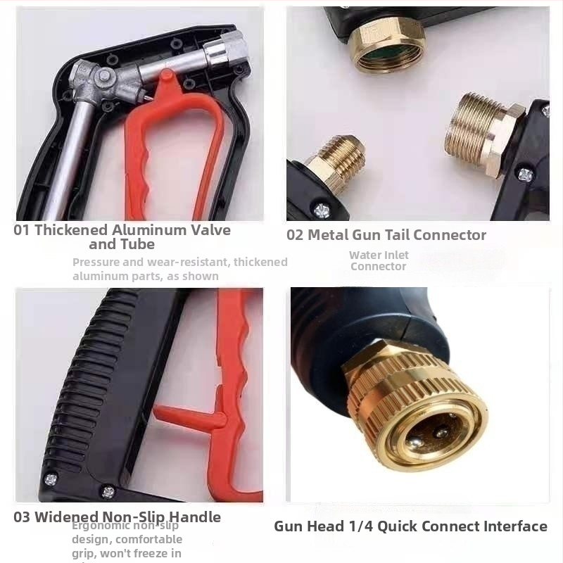 Vysokotlakový pištol na umývanie áut s 1/4-inch rýchloupínacím konektorom, model 511, telo z technických plastov, hmotnosť 220 g, Juqian Jin