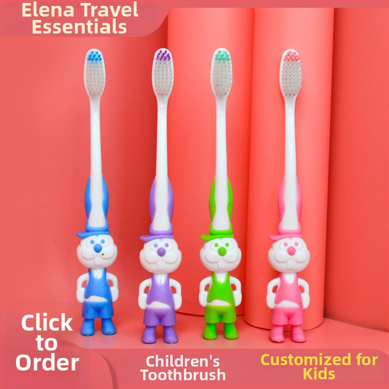 Eleanor Παιδική οδοντόβουρτσα μίας χρήσης με μαλακές τρίχες, πλαστική, μίνι σχέδιο καρτούν, δυνατότητα εκτύπωσης λογότυπου