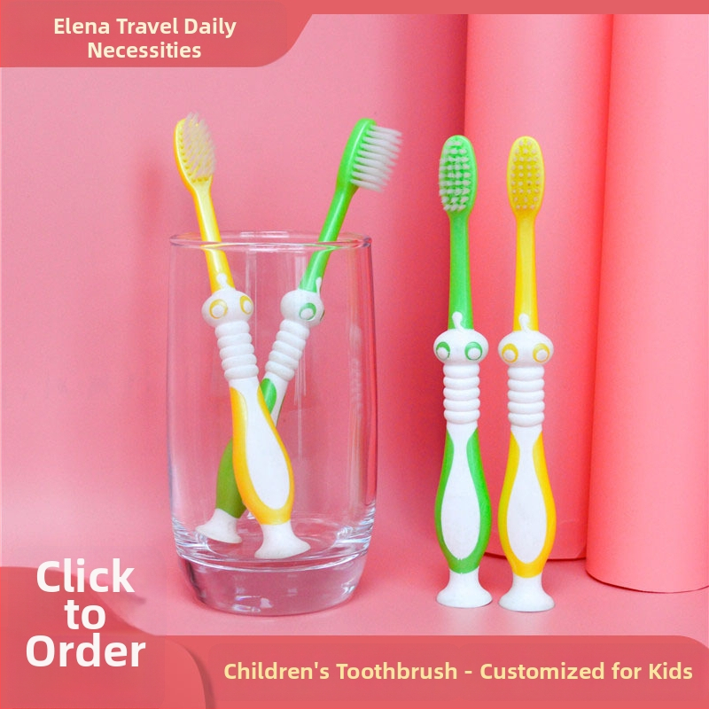 Eleanor Παιδική οδοντόβουρτσα μίας χρήσης με μαλακές τρίχες, πλαστική, μίνι σχέδιο καρτούν, δυνατότητα εκτύπωσης λογότυπου