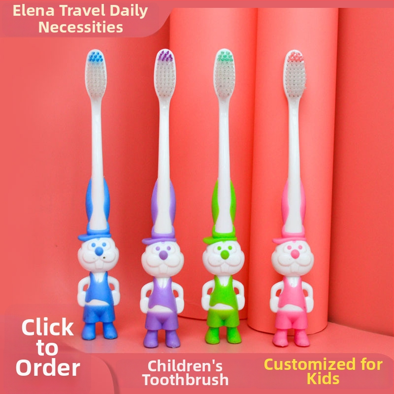 Eleanor Παιδική οδοντόβουρτσα μίας χρήσης με μαλακές τρίχες, πλαστική, μίνι σχέδιο καρτούν, δυνατότητα εκτύπωσης λογότυπου