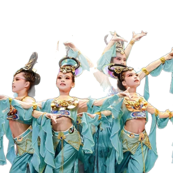 Dunhuang Feitian kostim za djevojčice – narodni ples, Chenille tkanina sa Spandexom i regeneriranim celuloznim vlaknima, zima 2023, udio vlakana ispod 30%