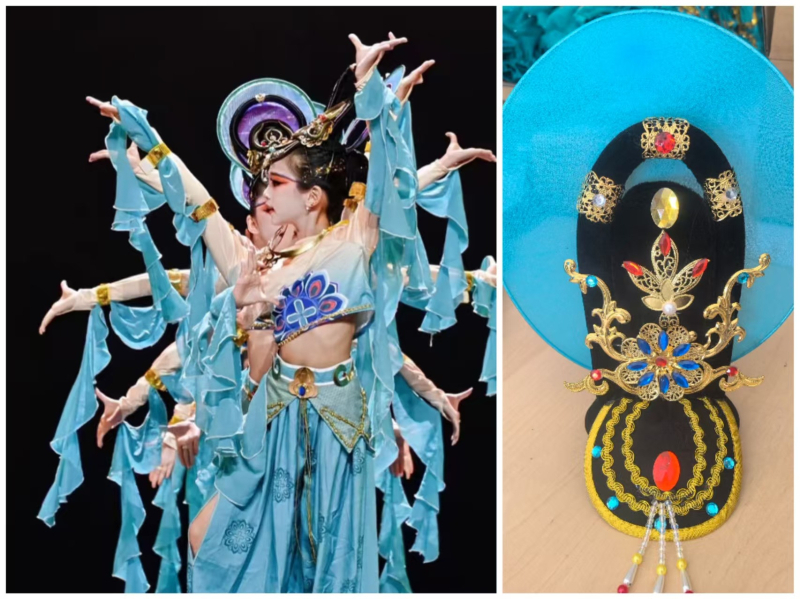 Dunhuang Feitian kostim za djevojčice – narodni ples, Chenille tkanina sa Spandexom i regeneriranim celuloznim vlaknima, zima 2023, udio vlakana ispod 30%