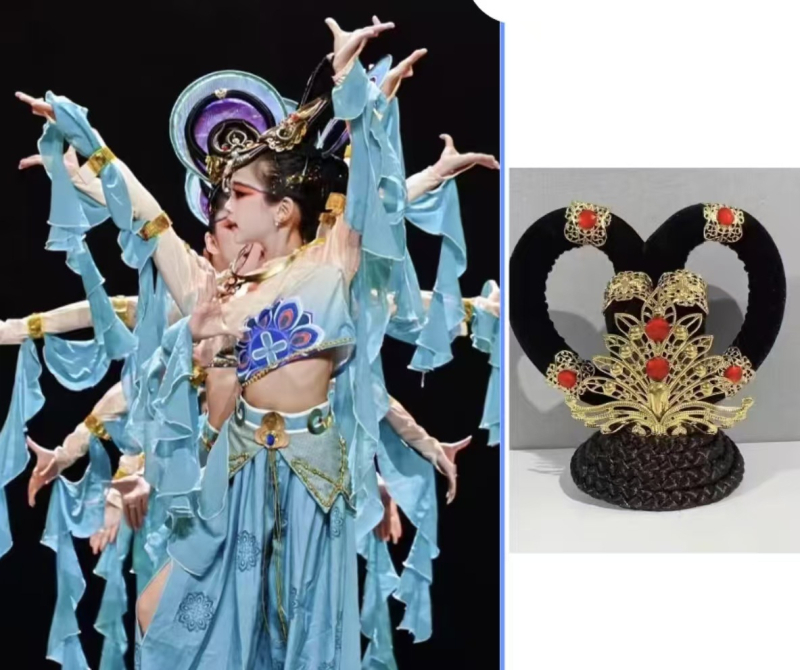 Dunhuang Feitian kostim za djevojčice – narodni ples, Chenille tkanina sa Spandexom i regeneriranim celuloznim vlaknima, zima 2023, udio vlakana ispod 30%