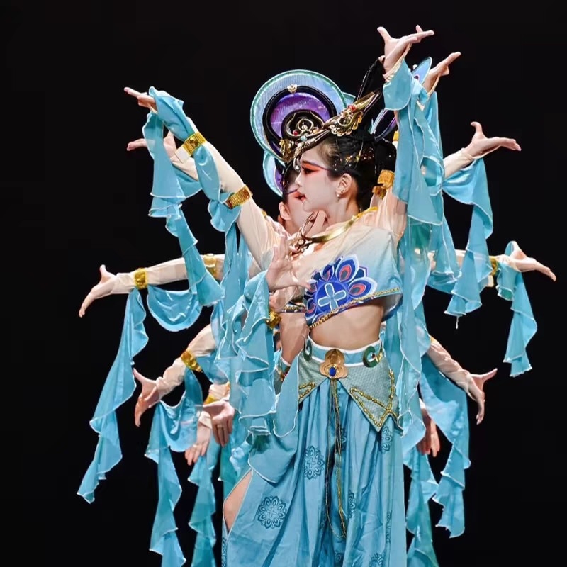 Dunhuang Feitian kostim za djevojčice – narodni ples, Chenille tkanina sa Spandexom i regeneriranim celuloznim vlaknima, zima 2023, udio vlakana ispod 30%