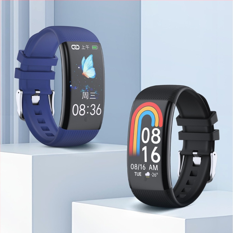 Inteligentný náram C5plus s upozorneniami, zobrazenie po zdvihnutí zápästia, krokomer, viac-sportové monitorovanie zdravia a ovládanie hudby; výdrž batérie 7–14 dní, USB nabíjanie, vodotesnosť, Android kompatibilný.