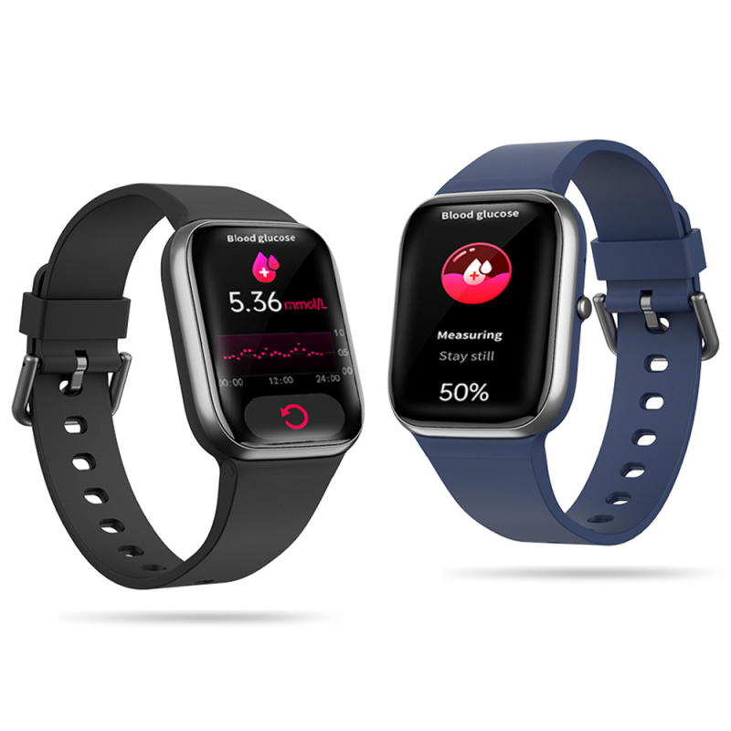 Himacom pametni sat s HD velikim zaslonom, praćenje SpO2, cijelodnevno praćenje sna i glazbene obavijesti za poslovnu upotrebu (Android kompatibilan; trajanje baterije ispod 7 dana; kućište od aluminijske legure; silikonska narukvica; sportski dizajn)