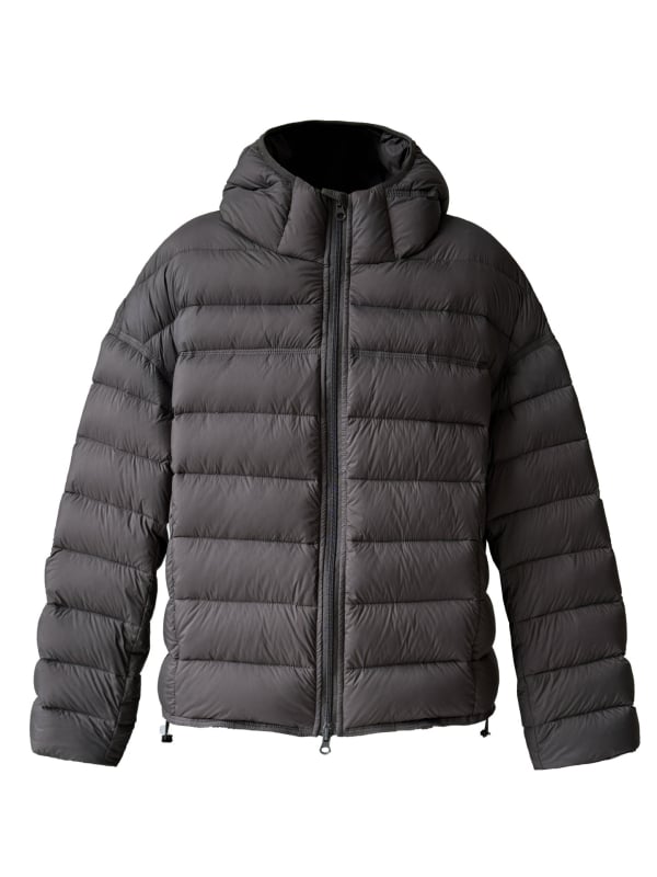 Γυναικείο μπουφάν με κουκούλα, νάιλον ύφασμα, χαλαρή γραμμή, περιεκτικότητα σε πούπουλα 86–90%, γέμισμα 101–200 g