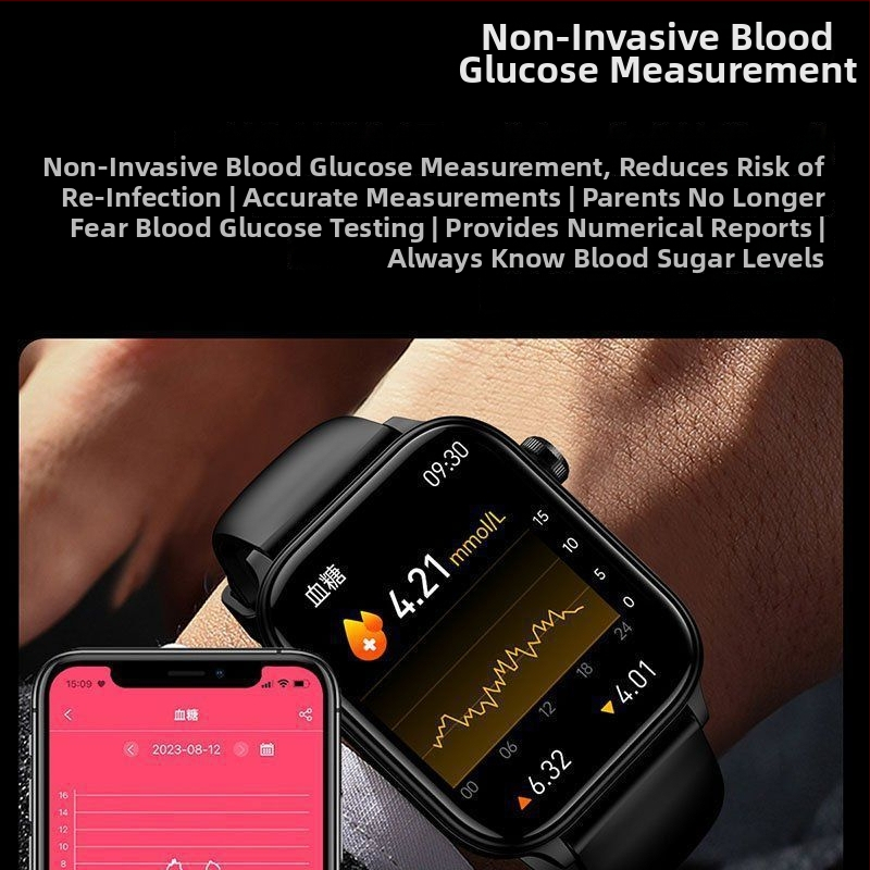 Multifunkcionalni Bluetooth sportski sat s NFC plaćanjem, mjerenje glukoze u krvi, praćenje otkucaja srca i SpO2, 50 m vodootporan