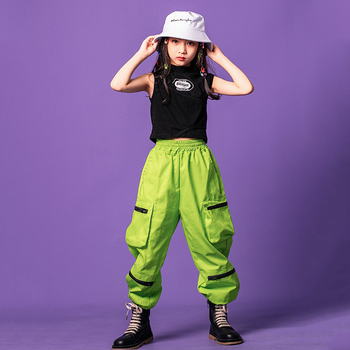 Kostim za djevojčice za hip-hop ulični ples — tkanina od mješavine pamuka (95% pamuk), nježno enzimsko pranje, ulični stil, kvaliteta AQL 2.5