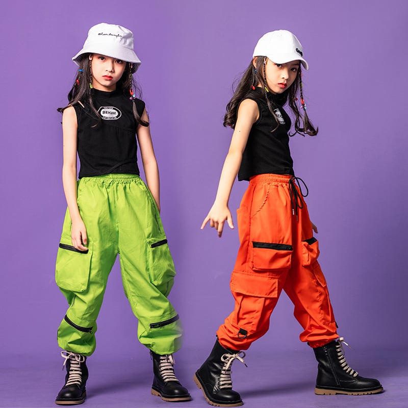Kostim za djevojčice za hip-hop ulični ples — tkanina od mješavine pamuka (95% pamuk), nježno enzimsko pranje, ulični stil, kvaliteta AQL 2.5
