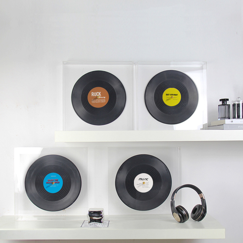 Zidna dekoracija od vinilnog ploče – akrilna konstrukcija, moderni minimalistički stil, kategorija: glazbena kutija, materijal: plast, smola
