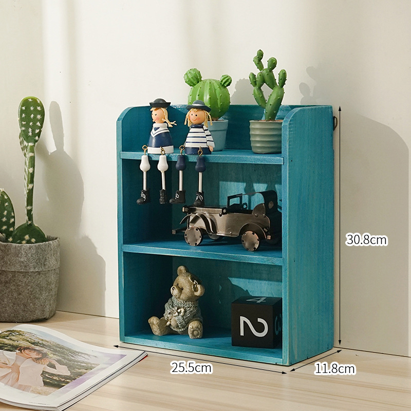 Drveni organizator za stolni prostor s ladicom za sitnice – borovo drvo, japanski stil