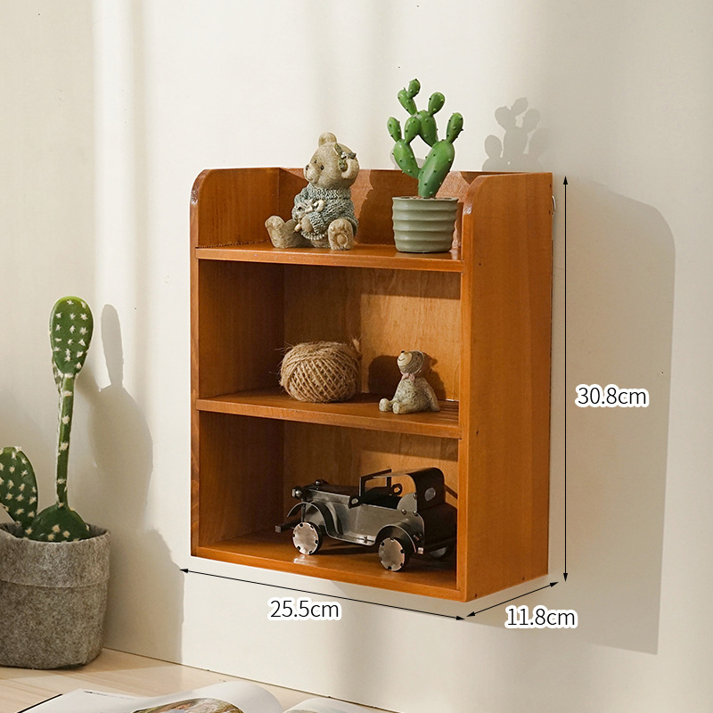 Drveni organizator za stolni prostor s ladicom za sitnice – borovo drvo, japanski stil