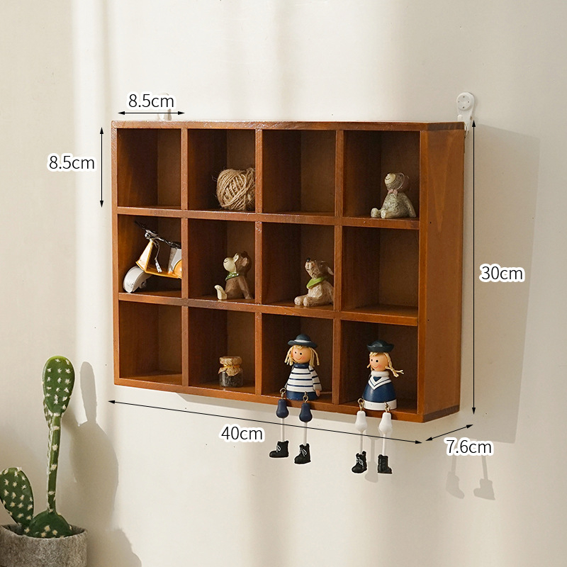 Drveni organizator za stolni prostor s ladicom za sitnice – borovo drvo, japanski stil