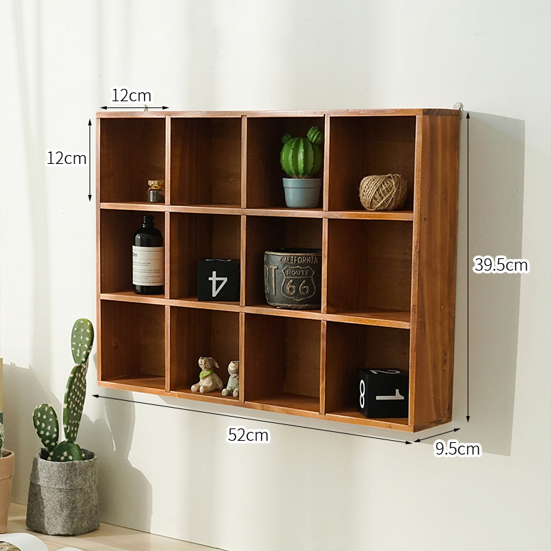 Drveni organizator za stolni prostor s ladicom za sitnice – borovo drvo, japanski stil