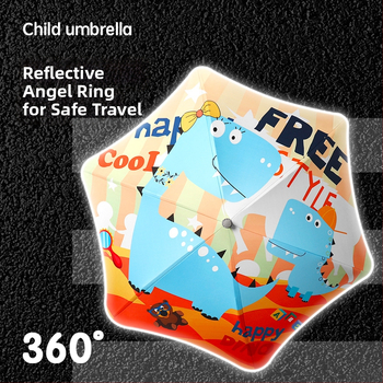 Παιδική ομπρέλα για κορίτσια, ελαφριά, 6 ραβδές, άξονας από κράμα, πλαστική λαβή, χειροκίνητο άνοιγμα, ύφασμα 190T με λογότυπο