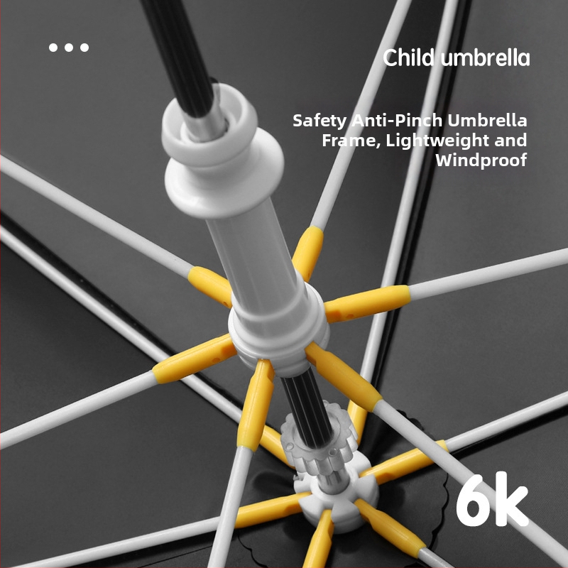 Παιδική ομπρέλα για κορίτσια, ελαφριά, 6 ραβδές, άξονας από κράμα, πλαστική λαβή, χειροκίνητο άνοιγμα, ύφασμα 190T με λογότυπο