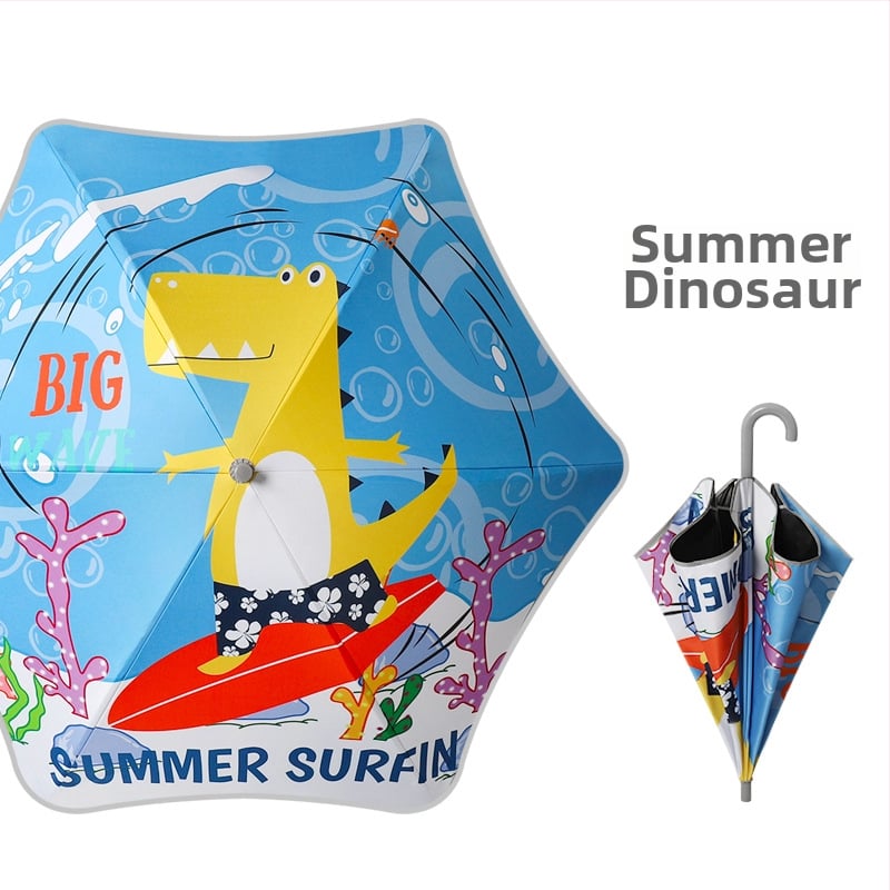 Παιδική ομπρέλα για κορίτσια, ελαφριά, 6 ραβδές, άξονας από κράμα, πλαστική λαβή, χειροκίνητο άνοιγμα, ύφασμα 190T με λογότυπο