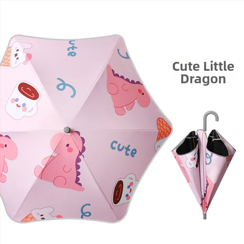 Παιδική ομπρέλα για κορίτσια, ελαφριά, 6 ραβδές, άξονας από κράμα, πλαστική λαβή, χειροκίνητο άνοιγμα, ύφασμα 190T με λογότυπο