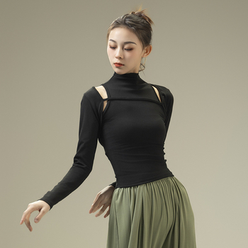 Modni dvodijelni set za vježbe modernog plesa, 95% pamuk, podstava spandex, ženski, odrasli, plesna odjeća