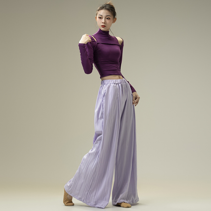 Modni dvodijelni set za vježbe modernog plesa, 95% pamuk, podstava spandex, ženski, odrasli, plesna odjeća