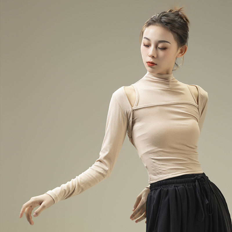 Modni dvodijelni set za vježbe modernog plesa, 95% pamuk, podstava spandex, ženski, odrasli, plesna odjeća