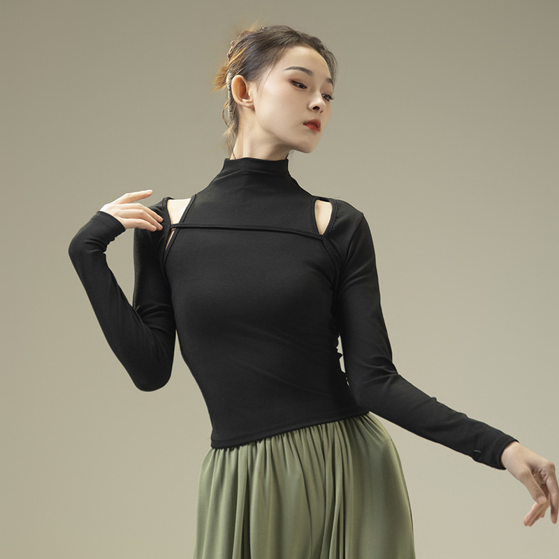 Modni dvodijelni set za vježbe modernog plesa, 95% pamuk, podstava spandex, ženski, odrasli, plesna odjeća