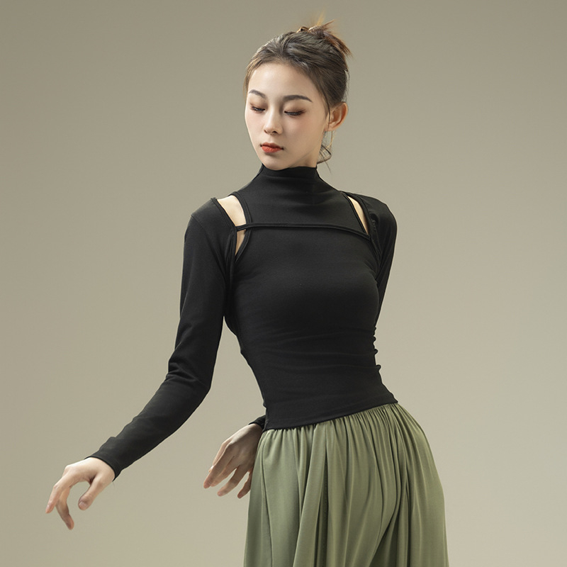 Modni dvodijelni set za vježbe modernog plesa, 95% pamuk, podstava spandex, ženski, odrasli, plesna odjeća