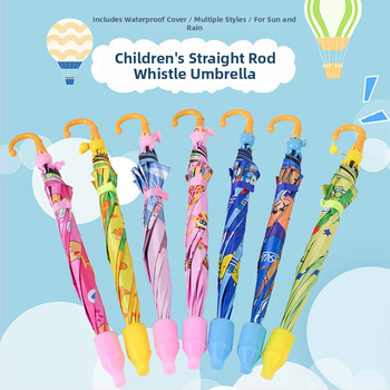 Παιδική ομπρέλα με μακριά λαβή, 8 ακτίνες, μεταλλικός σωλήνας από σίδηρο, ύφασμα από βινύλιο 190T, αυτόματο άνοιγμα, δυνατότητα εκτύπωσης λογοτύπου.