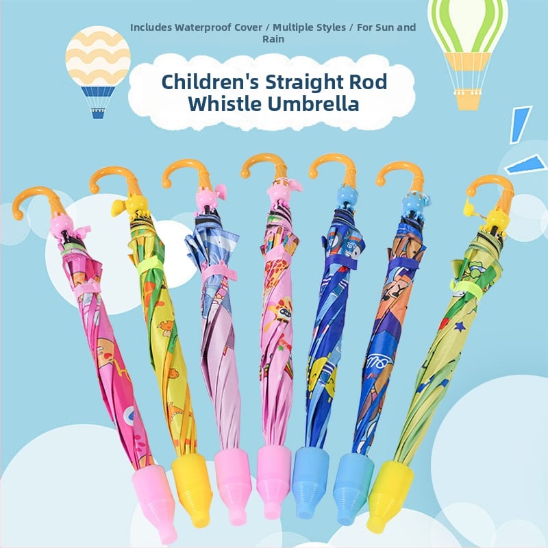 Παιδική ομπρέλα με μακριά λαβή, 8 ακτίνες, μεταλλικός σωλήνας από σίδηρο, ύφασμα από βινύλιο 190T, αυτόματο άνοιγμα, δυνατότητα εκτύπωσης λογοτύπου.