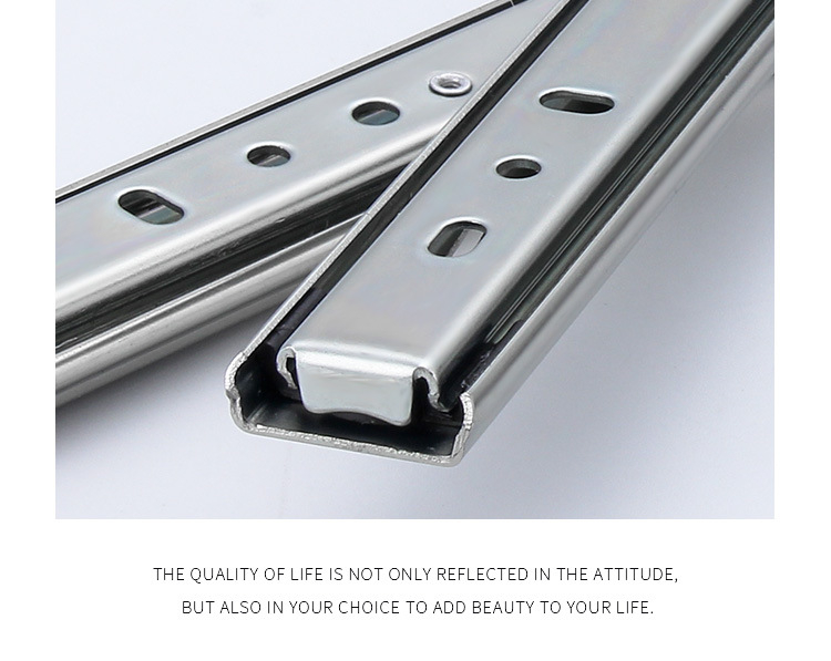 Dvostruka klizna vodilica za namještaj | čelik, elektroforezni završetak, model YF2710, stil lagani luksuz, prilagodljiva obrada