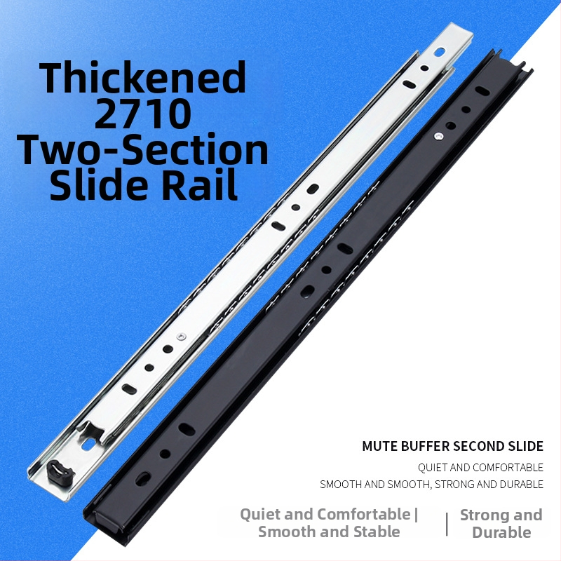 Dvojsegmentová posuvná lišta pre nábytok | oceľ, povrchová úprava elektroforetická, model YF2710, štýl ľahký luxus, prispôsobiteľné spracovanie