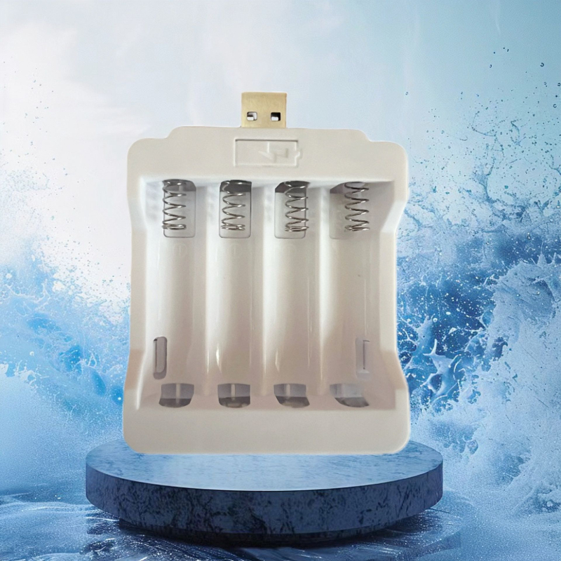 Linxin USB töltő AA/AAA Ni-Cd/Ni-MH akkukhoz, 2/3/4-es slotos, bemenet AC100-240V, kimenet DC 1.2V 0.21A