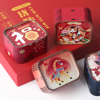 Ξύλινο μίνι μουσικό κουτί με 26 νότες για το Νέο Έτος, καρτούν στυλ, προσαρμοσμένο λογότυπο, εκτύπωση και UV εκτύπωση