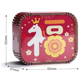 Ξύλινο μίνι μουσικό κουτί με 26 νότες για το Νέο Έτος, καρτούν στυλ, προσαρμοσμένο λογότυπο, εκτύπωση και UV εκτύπωση