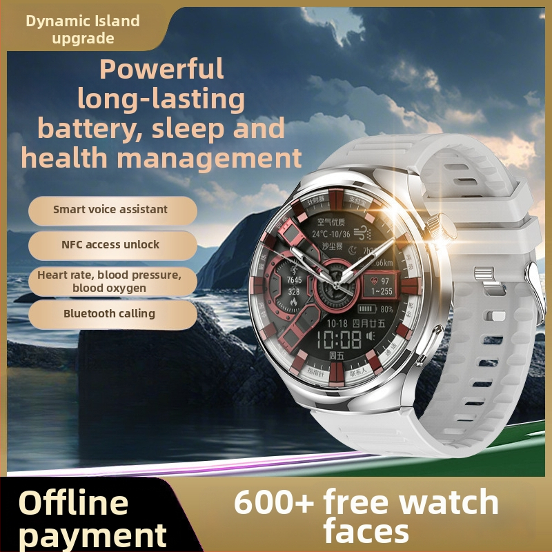 Bluetooth pametni sat s TFT zaslonom, NFC, vodootporan za svakodnevnu upotrebu, kućište od aluminijskog legura i silikonska narukvica