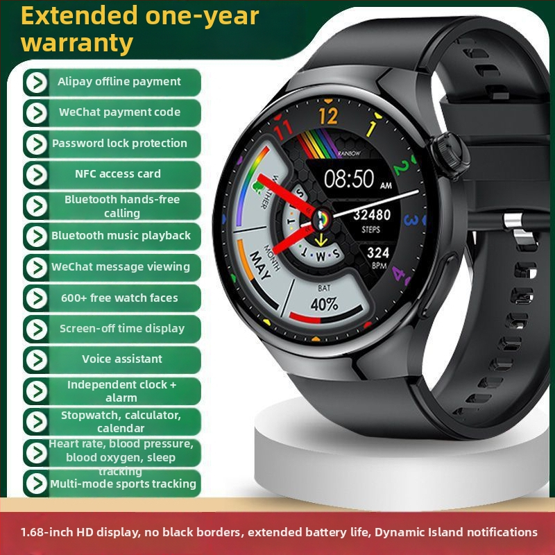 Bluetooth pametni sat s TFT zaslonom, NFC, vodootporan za svakodnevnu upotrebu, kućište od aluminijskog legura i silikonska narukvica