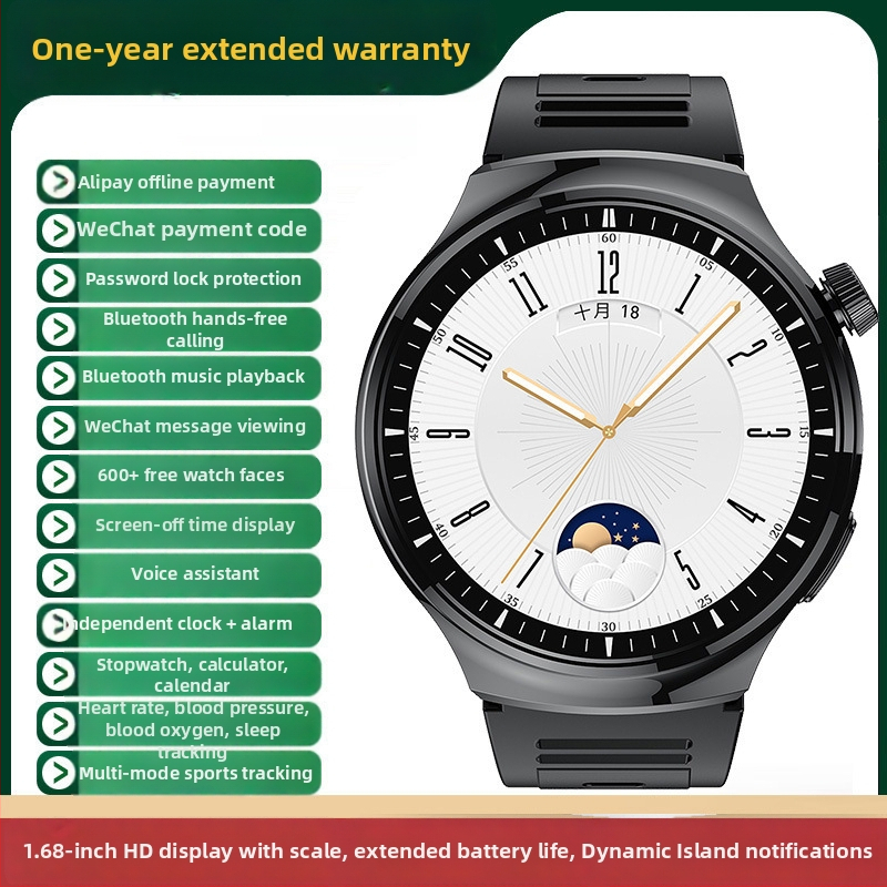 Bluetooth pametni sat s TFT zaslonom, NFC, vodootporan za svakodnevnu upotrebu, kućište od aluminijskog legura i silikonska narukvica