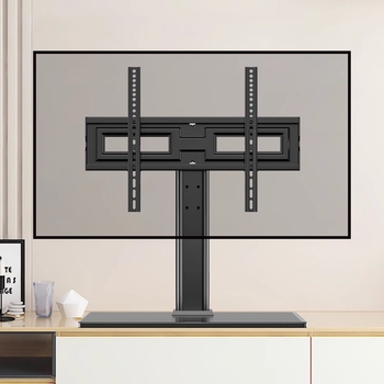 Οικουμενική βάση τηλεόρασης, στήριγμα χωρίς οπές, ράγα ανύψωσης οθόνης για γραφείο, συμβατή με Hisense, Xiaomi και Skyworth, κατασκευασμένη από ατσάλι ψυχρής κύλισης, μέγ. φορτίο άνω των 15 kg