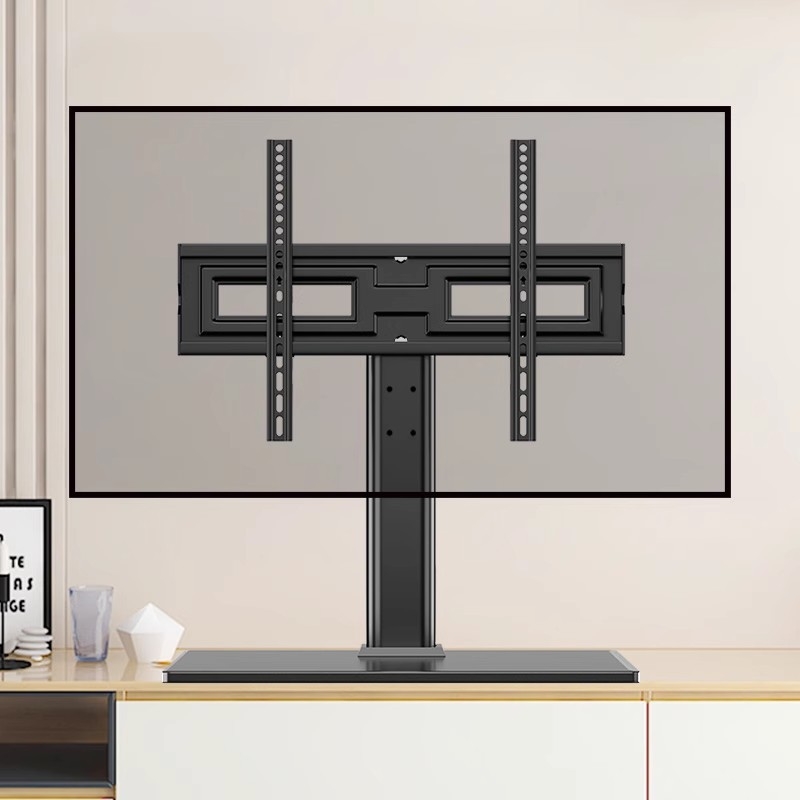 Οικουμενική βάση τηλεόρασης, στήριγμα χωρίς οπές, ράγα ανύψωσης οθόνης για γραφείο, συμβατή με Hisense, Xiaomi και Skyworth, κατασκευασμένη από ατσάλι ψυχρής κύλισης, μέγ. φορτίο άνω των 15 kg