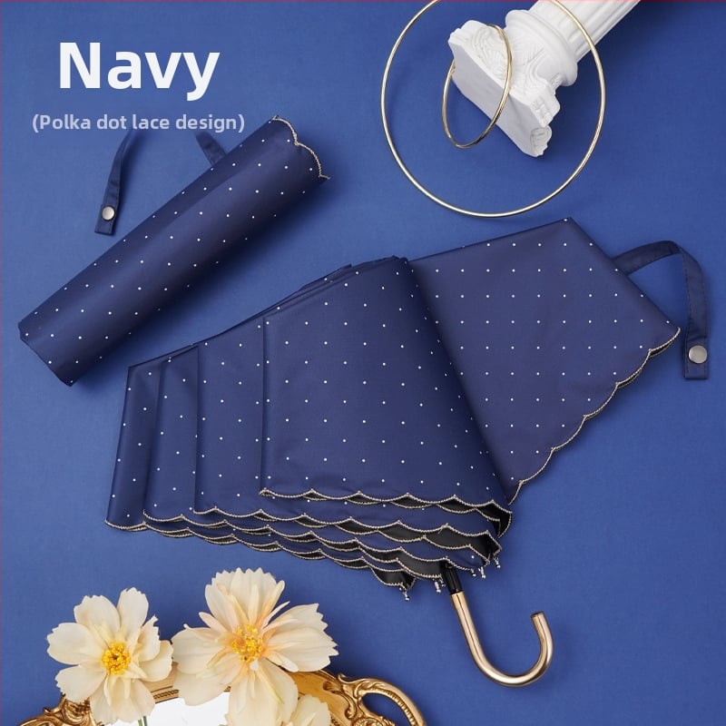 Ομπρέλα — τριών τμημάτων, ultra-light, φορητή, με καμπύλο γάντζο, για ήλιο και βροχή, χειροκίνητο άνοιγμα; ύφασμα: bumping cloth; ράβδοι: κράμα; λαβή: κράμα; αριθμός ραβδων: 6