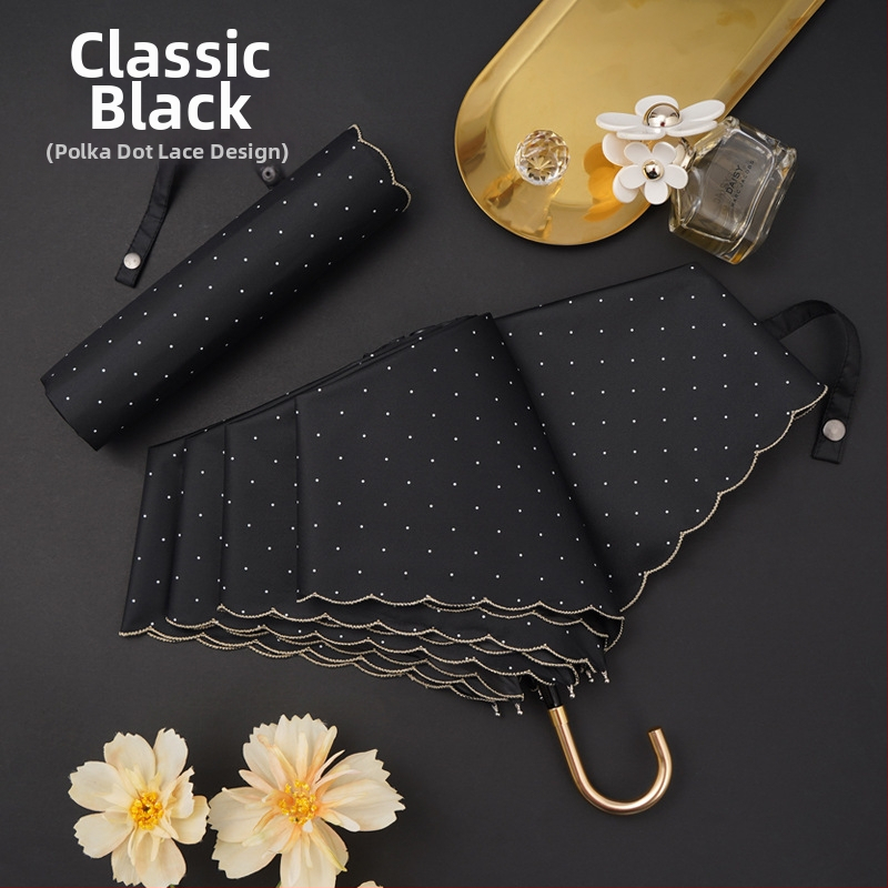 Ομπρέλα — τριών τμημάτων, ultra-light, φορητή, με καμπύλο γάντζο, για ήλιο και βροχή, χειροκίνητο άνοιγμα; ύφασμα: bumping cloth; ράβδοι: κράμα; λαβή: κράμα; αριθμός ραβδων: 6