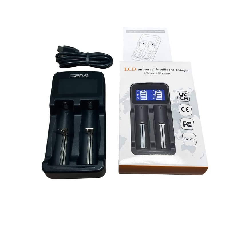 Punjač za 18650 baterije s USB zaslonom, dvostruki izlaz 1000mAh, ulaz 5V 1-2A, automatsko isključivanje