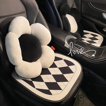 Auto jastuk za sjedenje automobila – sve sezone, prozračan, plosnat vintage stil, punilo od svilenih vlakana, površina od lana