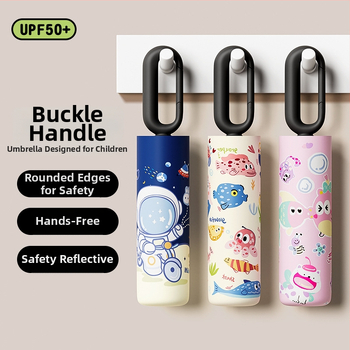 Παιδικό ομπρελάκι με 6 βέργες, καρτούν σχέδιο, στρογγυλεμένη ασφαλής άκρη, ύφασμα 190T Impact, ίνες ράβδων, ατσάλινος σωλήνας, χειροκίνητο άνοιγμα/κλείσιμο