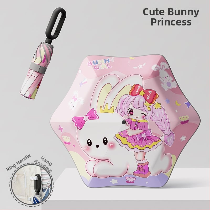 Παιδικό ομπρελάκι με 6 βέργες, καρτούν σχέδιο, στρογγυλεμένη ασφαλής άκρη, ύφασμα 190T Impact, ίνες ράβδων, ατσάλινος σωλήνας, χειροκίνητο άνοιγμα/κλείσιμο