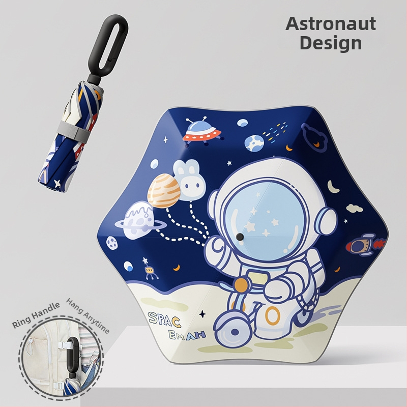 Παιδικό ομπρελάκι με 6 βέργες, καρτούν σχέδιο, στρογγυλεμένη ασφαλής άκρη, ύφασμα 190T Impact, ίνες ράβδων, ατσάλινος σωλήνας, χειροκίνητο άνοιγμα/κλείσιμο