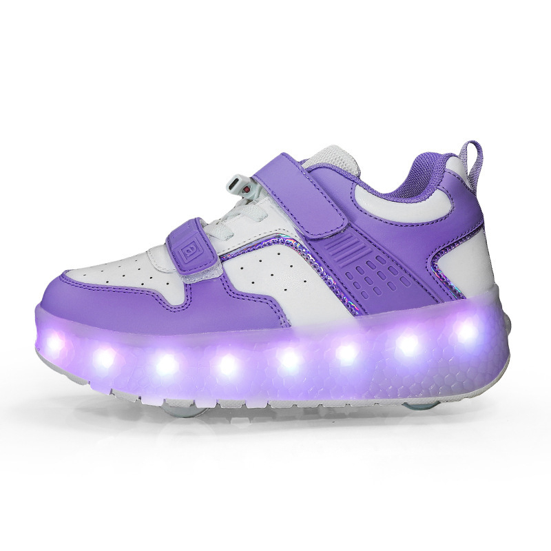 Unisex Heelys tenisice s dvostrukim izlaznim koliesima i svjetlima, punjivi sustav osvjetljenja, gornji dio PU+mreža, Velcro kopčanje