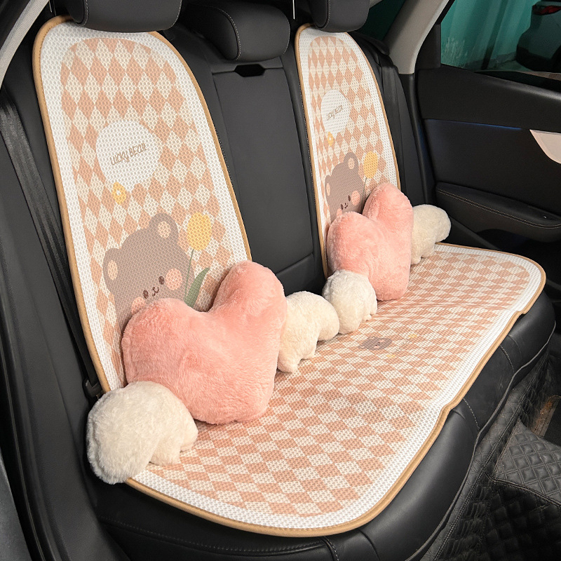 Auto jastuk za sjedalo, prozračni ljetni lan, univerzalno za četiri sezone, jednoplošni dizajn, površina Ice Silk, punilo od svilenih vlakana, ventilacija
