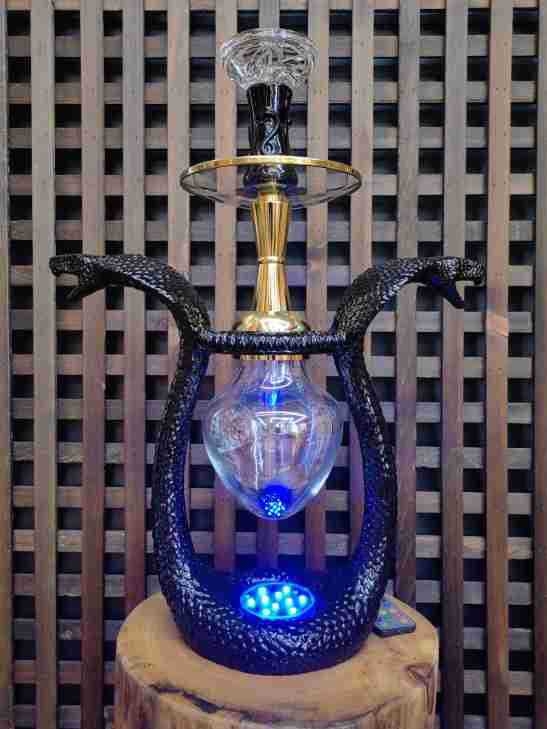 Shisha lula od smole, dvostruka glava kobre dizajn, ispis logotipa dostupan, paket od 4 komada